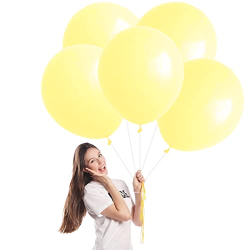 Luftballons Pastell Gelb Groß 45cm/18 Zoll,5 Stück Macaron Gelb Riesen Luftballons XXL Runde Helium Ballons,HellGelb Latex Luftballon Partyballons für Geburtstag,Hochzeit,Brautdusche,Babyparty Dekor Luftballons Pastell Gelb Groß 45cm/18 Zoll,5 Stück Macaron Gelb Riesen Luftballons XXL Runde Helium Ballons,HellGelb Latex Luftballon Partyballons für Geburtstag,Hochzeit,Brautdusche,Babyparty Dekor von POPOYU