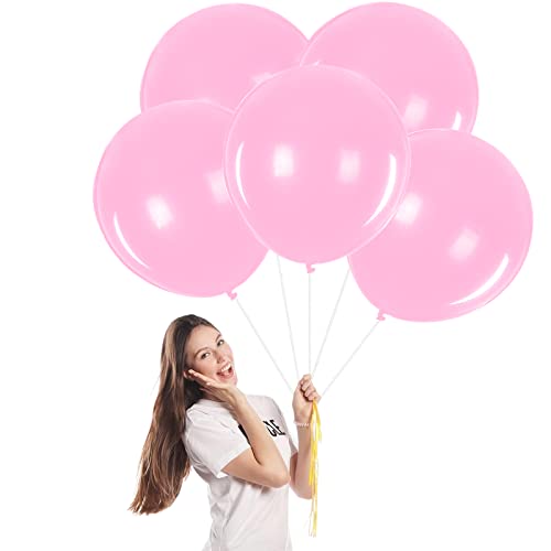Luftballons Rosa Groß 45cm/18 Zoll Ballons,5 Stück Riesen Latex Luftballons XXL Runde Helium Ballon Partyballon Deko für Geburtstag,Hochzeit,Geschlecht Offenbaren,Brautdusche,Babyparty Dekorationen von POPOYU