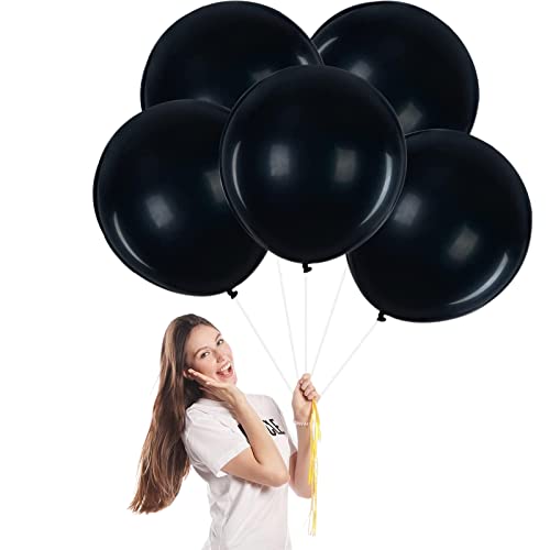 Luftballons Schwarz Groß 45cm/18Zoll Halloween Ballons,5 Stück Riesen Luftballons Halloween Runde Helium Ballon Partyballon Deko,Latex Luftballon für Schwarze Party,Geburtstag,Halloween Dekorationen Luftballons Schwarz Groß 45cm/18Zoll Halloween Ballons,5 Stück Riesen Luftballons Halloween Runde Helium Ballon Partyballon Deko,Latex Luftballon für Schwarze Party,Geburtstag,Halloween Dekorationen von POPOYU