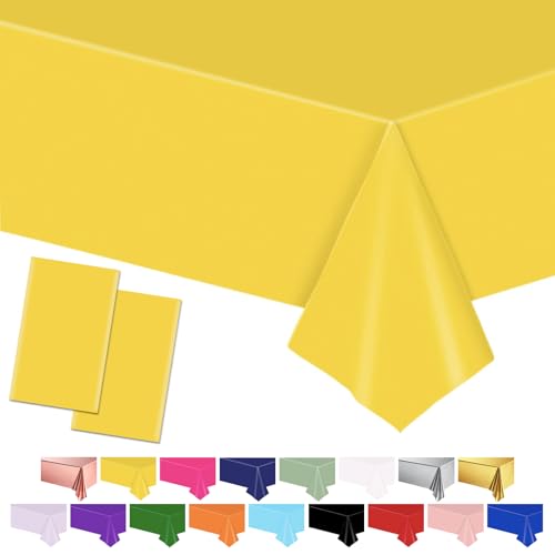 Gelbe Tischdecke Tischabdeckungen, 137 * 274cm Kunststoff wasserdicht Tischabdeckungen Party Tischdekorationen für Kinder Picknick Geburtstag, Graduierung Hochzeit Party Supplies Gelbe Tischdecke Tischabdeckungen, 137 * 274cm Kunststoff wasserdicht Tischabdeckungen Party Tischdekorationen für Kinder Picknick Geburtstag, Graduierung Hochzeit Party Supplies von POPOYU