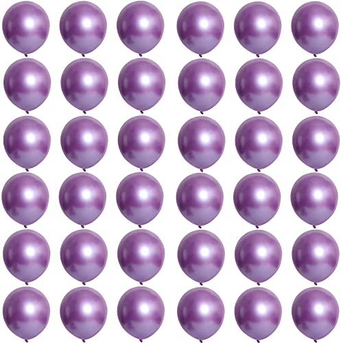 Luftballons Metallic Violett 10 Zoll für Party Glänzende,36 Stück 25cm Metallisches Chrom Violett Latex Luftballons Helium Ballons für Geburtstag,Hochzeit,Babyparty Graduierung Weihnachts Party Dekor von POPOYU