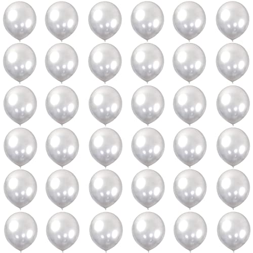 Luftballons Silber 10 Zoll Ballons,36 Stück 25cm Silber Luftballons Helium Ballons Partyballon Deko,Latex Luftballons für Geburtstag,Hochzeit,Geschlecht Offenbaren,Brautdusche,Babyparty Dekorationen von POPOYU