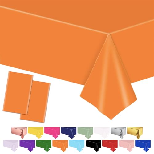 Orange Tischtuch Tischdecken, 137 * 274cm Kunststoff wasserdicht Tabelle deckt Party Tischdekorationen für Kinder Picknick Geburtstag, Graduierung Hochzeit Party Supplies Orange Tischtuch Tischdecken, 137 * 274cm Kunststoff wasserdicht Tabelle deckt Party Tischdekorationen für Kinder Picknick Geburtstag, Graduierung Hochzeit Party Supplies von POPOYU