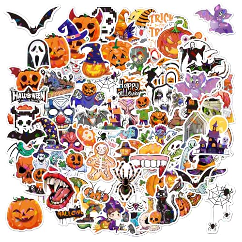 POPOYU 100 Stück Halloween Aufkleber Classic Wasserfeste Vinyl Happy Halloween Sticker für Laptop, Telefon, Wasserflasche, Pad, Geist Kürbis Dämon Zauberer Vampir für Dekoration Party Favors von POPOYU