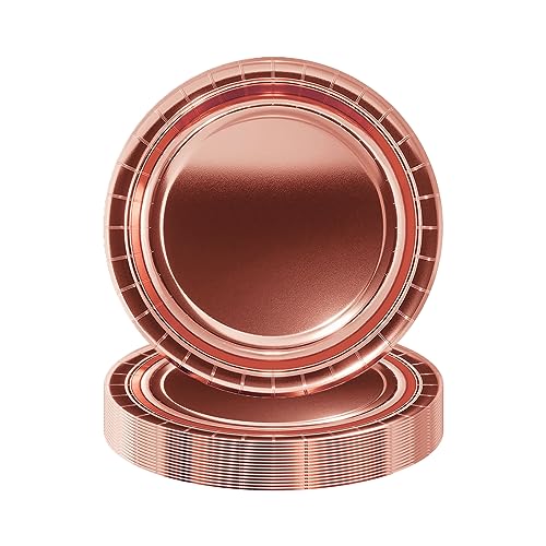 POPOYU 16 Stück Roségold Pappteller,18CM Rund Teller Einwegteller Gold Einmalteller Einweg Geschirr,7in Partyteller Einmalgeschirr Tisch Dekorationen Partygeschirr für Hochzeit Garten Geburtstag Party POPOYU 16 Stück Roségold Pappteller,18CM Rund Teller Einwegteller Gold Einmalteller Einweg Geschirr,7in Partyteller Einmalgeschirr Tisch Dekorationen Partygeschirr für Hochzeit Garten Geburtstag Party von POPOYU