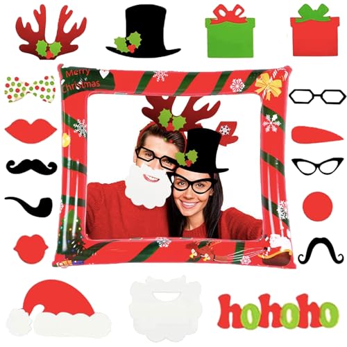 POPOYU 17 Stück Weihnachten Fotorahmen-Set mit Weihnachten Photo Booth Requisiten Aufblasbare Fotorahmen Selfie Bilderrahmen Weihnachten Fotobox Accessoires für Weihnachten Party Dekoration POPOYU 17 Stück Weihnachten Fotorahmen-Set mit Weihnachten Photo Booth Requisiten Aufblasbare Fotorahmen Selfie Bilderrahmen Weihnachten Fotobox Accessoires für Weihnachten Party Dekoration von POPOYU