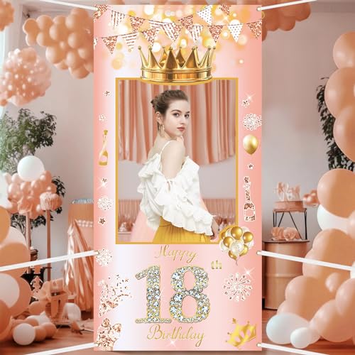 POPOYU 18 Geburtstag Rahme,Deko 18. Geburtstag Frauen Banner,Banner 18 GeburtstagFrau,deko 18.geburtstags Roségold.banner,18.Geburtstags Photo Booth Rahmen für Frauen GeburtstagParty Zubehör POPOYU 18 Geburtstag Rahme,Deko 18. Geburtstag Frauen Banner,Banner 18 GeburtstagFrau,deko 18.geburtstags Roségold.banner,18.Geburtstags Photo Booth Rahmen für Frauen GeburtstagParty Zubehör von POPOYU