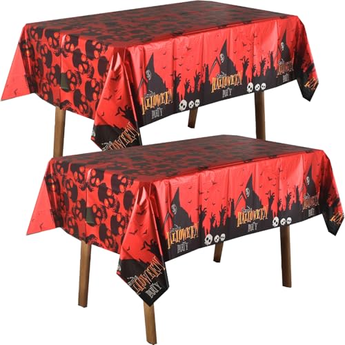 POPOYU 2 Stück Halloween Tischdecke Folie Halloween Deko,54x108 Zoll Rechteckige Ausmal Tischdecke,Gruseliger Kürbis Spinnennetz Tischdecke für Feiertags Dinner Tischdekor,Halloween Partyzubehör POPOYU 2 Stück Halloween Tischdecke Folie Halloween Deko,54x108 Zoll Rechteckige Ausmal Tischdecke,Gruseliger Kürbis Spinnennetz Tischdecke für Feiertags Dinner Tischdekor,Halloween Partyzubehör von POPOYU