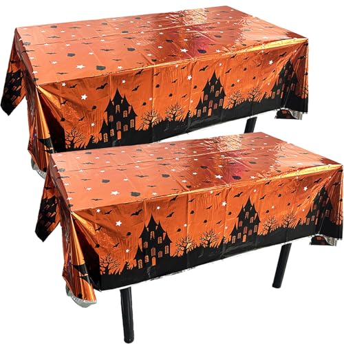POPOYU 2 Stück Halloween Tischdecke Folie Halloween Deko,54x108 Zoll Rechteckige Ausmal Tischdecke,Gruseliger Kürbis Spinnennetz Tischdecke für Feiertags Dinner Tischdekor,Halloween Partyzubehör POPOYU 2 Stück Halloween Tischdecke Folie Halloween Deko,54x108 Zoll Rechteckige Ausmal Tischdecke,Gruseliger Kürbis Spinnennetz Tischdecke für Feiertags Dinner Tischdekor,Halloween Partyzubehör von POPOYU
