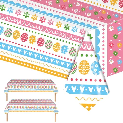 POPOYU 2 Stück Tischdecke Ostern 137 x 274cm,Osterhase Ostereier Rechteck Tischdecken,Wasserdicht Ostertischdecken,Frühling Ostertischdecke für Kinder Ostern Party Frühling Dekoration POPOYU 2 Stück Tischdecke Ostern 137 x 274cm,Osterhase Ostereier Rechteck Tischdecken,Wasserdicht Ostertischdecken,Frühling Ostertischdecke für Kinder Ostern Party Frühling Dekoration von POPOYU