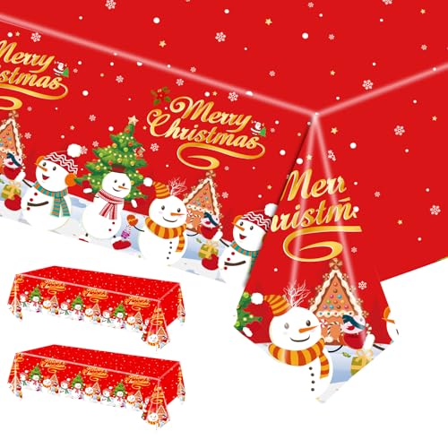 POPOYU 2 Stück Weihnachtstischdecke,Schneemann Einweg Tischdecke Weihnachten,Groß Rechteckige Weihnachtsmann Schneemann Tischhussen Esstischdecke für Weihnachts Party Tischdecke Tischtuch(137x274cm) POPOYU 2 Stück Weihnachtstischdecke,Schneemann Einweg Tischdecke Weihnachten,Groß Rechteckige Weihnachtsmann Schneemann Tischhussen Esstischdecke für Weihnachts Party Tischdecke Tischtuch(137x274cm) von POPOYU