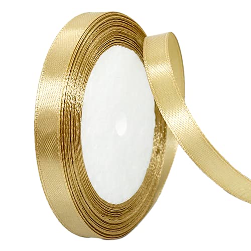 POPOYU 22 Meter Satinband Champagnergold,ChampagnergoldBand Dünn 1cm,Schleifenband Textil 1cm,Textil Geschenkband Satin für Verpacken von Haarschleifen,Kuchen,Hochzeit,Weihnachtsdekoration POPOYU 22 Meter Satinband Champagnergold,ChampagnergoldBand Dünn 1cm,Schleifenband Textil 1cm,Textil Geschenkband Satin für Verpacken von Haarschleifen,Kuchen,Hochzeit,Weihnachtsdekoration von POPOYU
