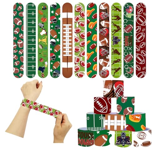 POPOYU 24 Stück Rugby Schnapparmbänder Kinder,Rugby Armband Kindergeburtstag Gastgeschenke,Mitgebsel Rugby Geburtstag Junge Mädchen,Mitgebsel Slap Armbänder für Kleine Geschenke von POPOYU