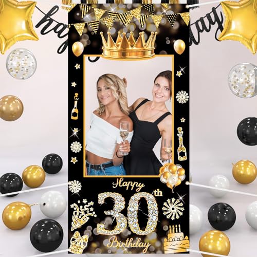 POPOYU 30 Geburtstag Rahme,Deko 30. Geburtstag mann Banner,Banner 30.Geburtstag.mann,deko 30.geburtstag. Schwarz Gold banners,30.Geburtstags Photo Booth Rahmen für.mann Frauen GeburtstagParty Zubehör POPOYU 30 Geburtstag Rahme,Deko 30. Geburtstag mann Banner,Banner 30.Geburtstag.mann,deko 30.geburtstag. Schwarz Gold banners,30.Geburtstags Photo Booth Rahmen für.mann Frauen GeburtstagParty Zubehör von POPOYU