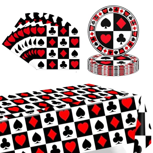 POPOYU 37 Stück Casino Poker Partygeschirr Set,Casino Poker Geburtstag Deko Mit Teller Servietten Tischdecken,Casino Poker Dekoration Geschirr Partyzubehör für Junge Mädchen Kindergeburtstag(16 Gäste) POPOYU 37 Stück Casino Poker Partygeschirr Set,Casino Poker Geburtstag Deko Mit Teller Servietten Tischdecken,Casino Poker Dekoration Geschirr Partyzubehör für Junge Mädchen Kindergeburtstag(16 Gäste) von POPOYU