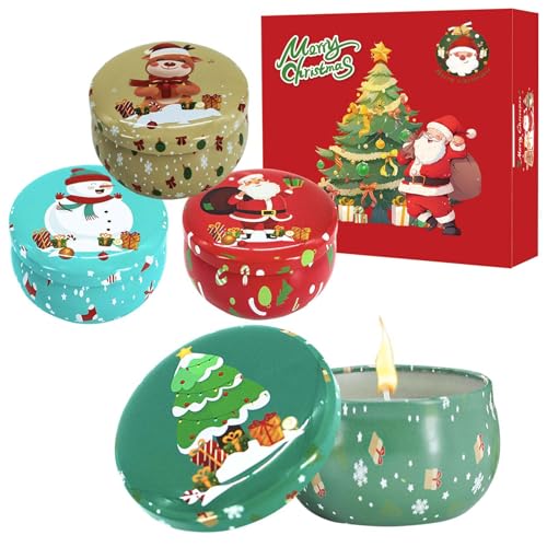 POPOYU 4 Stück Duftkerze Weihnachten Geschenkset,2.5oz Geschenke Weihnachten Kerze,Natürliches Sojawachs Weihnachtsduft Kerze Geschenk Set für Frauen,Aromatherapie Kerzen für Weihnachten Spa Yoga POPOYU 4 Stück Duftkerze Weihnachten Geschenkset,2.5oz Geschenke Weihnachten Kerze,Natürliches Sojawachs Weihnachtsduft Kerze Geschenk Set für Frauen,Aromatherapie Kerzen für Weihnachten Spa Yoga von POPOYU