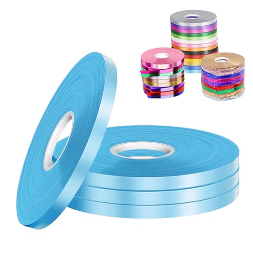 POPOYU 4 Stück Schleifenband Hellblau für Luftballons, 5mm x 50m Polyester Satinband Geschenkband Stoffband Seidenbänder für Heimwerkerkunst DIY-Handwerk, 200 m orangefarbenes Band für Luftballons POPOYU 4 Stück Schleifenband Hellblau für Luftballons, 5mm x 50m Polyester Satinband Geschenkband Stoffband Seidenbänder für Heimwerkerkunst DIY-Handwerk, 200 m orangefarbenes Band für Luftballons von POPOYU