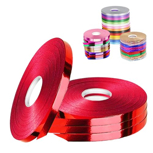 POPOYU 4 Stück Schleifenband Rot für Luftballons, 5mm x 50m Polyester Satinband Geschenkband Stoffband Seidenbänder für Heimwerkerkunst DIY-Handwerk, Geschenk Verpackung, Rotes Band für Luftballons POPOYU 4 Stück Schleifenband Rot für Luftballons, 5mm x 50m Polyester Satinband Geschenkband Stoffband Seidenbänder für Heimwerkerkunst DIY-Handwerk, Geschenk Verpackung, Rotes Band für Luftballons von POPOYU