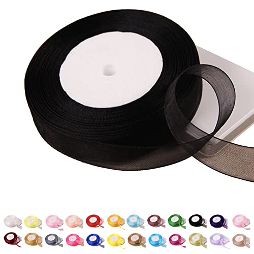 POPOYU 45 m Chiffonband schwarzes,20mmx45m Organzaband Schwarz Schleifenband Hochzeit Geschenkband Hochzeit Tüllband Transparent Satinband Schwarz für Weihnachten Hochzeit Taufe Geburtstag POPOYU 45 m Chiffonband schwarzes,20mmx45m Organzaband Schwarz Schleifenband Hochzeit Geschenkband Hochzeit Tüllband Transparent Satinband Schwarz für Weihnachten Hochzeit Taufe Geburtstag von POPOYU