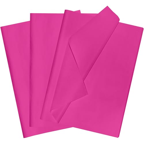 POPOYU 60 Blatt Seidenpapier Geschenkpapier Rosa-rosa,35x50cm Seidenpapier Verpackungsmaterial Papier Tissue Paper Packseide für Weihnachten Rosarotes Seidenpapier Geschenkpapier Füller DIY Basteln von POPOYU