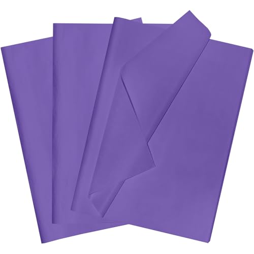 POPOYU 60 Blatt Seidenpapier Geschenkpapier königliches Lila,35x50cm Seidenpapier Verpackungsmaterial Papier Tissue Paper Packseide für Weihnachten Dunkelviolettes Seidenpapier für Geschenktüten von POPOYU