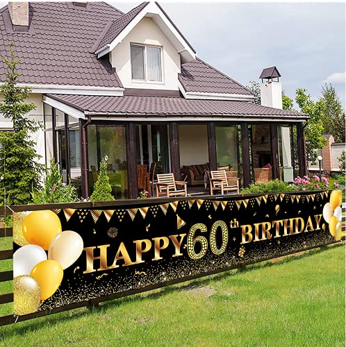 POPOYU 60 Geburtstag Banner,60 Geburtstag Mann Deko,Banner 60.Geburtstags Frau Schwarz Gold,BannerCheer to 60Jahre,Hintergrund Banner.für 60.Geburtstags Party Dekorationen und Zubehör POPOYU 60 Geburtstag Banner,60 Geburtstag Mann Deko,Banner 60.Geburtstags Frau Schwarz Gold,BannerCheer to 60Jahre,Hintergrund Banner.für 60.Geburtstags Party Dekorationen und Zubehör von POPOYU