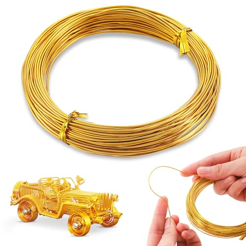 POPOYU Aludraht Basteldraht Golden 1mm,50M Aluminiumdraht Draht zum Basteln Schmuckdraht Dekodraht,Schmuckdraht Handwerk Aluminiumdraht Basteldraht für Schmuck Machen Lieferungen und Crafting POPOYU Aludraht Basteldraht Golden 1mm,50M Aluminiumdraht Draht zum Basteln Schmuckdraht Dekodraht,Schmuckdraht Handwerk Aluminiumdraht Basteldraht für Schmuck Machen Lieferungen und Crafting von POPOYU