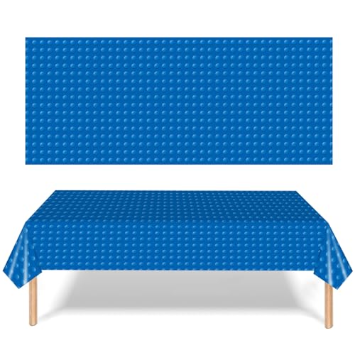 POPOYU Blau Bausteine Tischdecke Partyzubehör Geburtstagstischdecke, 137 x 274 cm Tischdecke Rechteckige Block Geburtstagstischdecke aus Kunststoff Mehrfarbige Spielzeugsteine für Blue-Tablecloth POPOYU Blau Bausteine Tischdecke Partyzubehör Geburtstagstischdecke, 137 x 274 cm Tischdecke Rechteckige Block Geburtstagstischdecke aus Kunststoff Mehrfarbige Spielzeugsteine für Blue-Tablecloth von POPOYU
