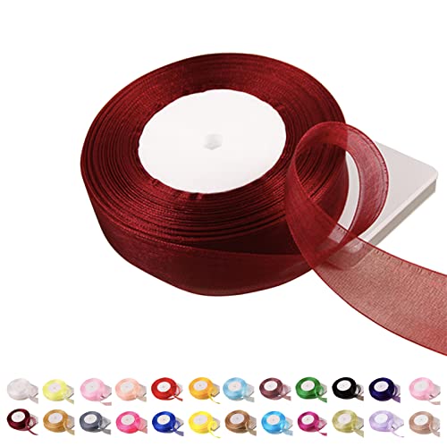 POPOYU Chiffonband Bordeauxrot,25mmx45m Organzaband Bordeauxrot Schleifenband Hochzeit Geschenkband Hochzeit Tüllband Transparent Satinband Bordeauxrot für Weihnachten Hochzeit Taufe Geburtstag POPOYU Chiffonband Bordeauxrot,25mmx45m Organzaband Bordeauxrot Schleifenband Hochzeit Geschenkband Hochzeit Tüllband Transparent Satinband Bordeauxrot für Weihnachten Hochzeit Taufe Geburtstag von POPOYU