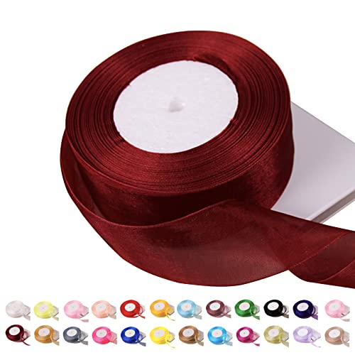POPOYU Chiffonband Bordeauxrot,40mmx45m Organzaband Bordeauxrot Schleifenband Hochzeit Geschenkband Hochzeit Tüllband Transparent Satinband Bordeauxrot für Weihnachten Hochzeit Taufe Geburtstag POPOYU Chiffonband Bordeauxrot,40mmx45m Organzaband Bordeauxrot Schleifenband Hochzeit Geschenkband Hochzeit Tüllband Transparent Satinband Bordeauxrot für Weihnachten Hochzeit Taufe Geburtstag von POPOYU