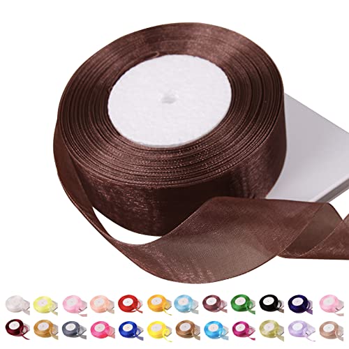 45 m Kaffee-Organzaband, 39 mm, durchscheinendes Organzaband, Glitzer-Geschenkschleifen, transparentes Chiffonband für Geschenkverpackungen, Haarschleifen, Hochzeit, Weihnachtsbaum, Kuchendekoration 45 m Kaffee-Organzaband, 39 mm, durchscheinendes Organzaband, Glitzer-Geschenkschleifen, transparentes Chiffonband für Geschenkverpackungen, Haarschleifen, Hochzeit, Weihnachtsbaum, Kuchendekoration von POPOYU