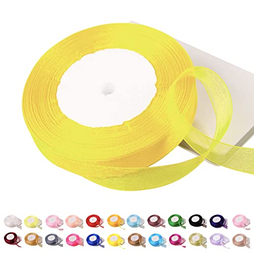 45 m zitronengelbes Organza-Band, 15 mm, Organza-Chiffonband, transparentes Chiffonband, Weihnachtsband, Haarband, Geschenkpapierband, Organza-Band zum Basteln, Geschenkverpackungen, Hochzeit 45 m zitronengelbes Organza-Band, 15 mm, Organza-Chiffonband, transparentes Chiffonband, Weihnachtsband, Haarband, Geschenkpapierband, Organza-Band zum Basteln, Geschenkverpackungen, Hochzeit von POPOYU