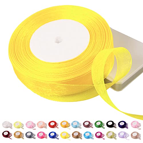 POPOYU Chiffonband Zitronengelb,20mmx45m Organzaband Zitronengelb Schleifenband Hochzeit Geschenkband Hochzeit Tüllband Transparent Satinband Zitronengelb für Weihnachten Hochzeit Taufe Geburtstag POPOYU Chiffonband Zitronengelb,20mmx45m Organzaband Zitronengelb Schleifenband Hochzeit Geschenkband Hochzeit Tüllband Transparent Satinband Zitronengelb für Weihnachten Hochzeit Taufe Geburtstag von POPOYU