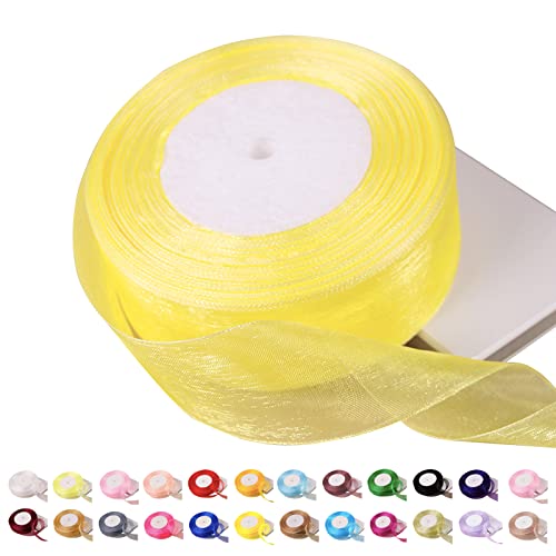 45 m zitronengelbes Organza-Band, 39 mm, Organza-Chiffonband, transparentes Chiffonband, Weihnachtsband, Haarband, Geschenkpapierband, Organza-Band zum Basteln, Geschenkverpackungen, Hochzeit 45 m zitronengelbes Organza-Band, 39 mm, Organza-Chiffonband, transparentes Chiffonband, Weihnachtsband, Haarband, Geschenkpapierband, Organza-Band zum Basteln, Geschenkverpackungen, Hochzeit von POPOYU