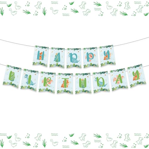 POPOYU Dinosaurier Geburtstag Dekoration, 15 Stück Happy Birthday Banner Grün Dinosaurier Bunting Girlande und Hängende Dekoration, Dinosaurier Banner für Kinder, Jungen, Mädchen,Geburtstagsparty POPOYU Dinosaurier Geburtstag Dekoration, 15 Stück Happy Birthday Banner Grün Dinosaurier Bunting Girlande und Hängende Dekoration, Dinosaurier Banner für Kinder, Jungen, Mädchen,Geburtstagsparty von POPOYU