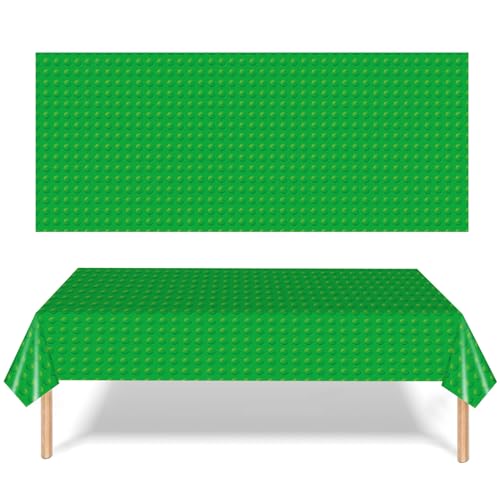 POPOYU Grün Bausteine Tischdecke Partyzubehör Geburtstagstischdecke, 137 x 274 cm Tischdecke Rechteckige Block Geburtstagstischdecke aus Kunststoff Mehrfarbige Spielzeugsteine für Green-Tablecloth POPOYU Grün Bausteine Tischdecke Partyzubehör Geburtstagstischdecke, 137 x 274 cm Tischdecke Rechteckige Block Geburtstagstischdecke aus Kunststoff Mehrfarbige Spielzeugsteine für Green-Tablecloth von POPOYU