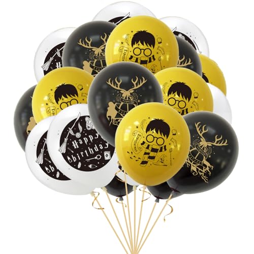 POPOYU Harry Deko Luftballons,18 Stück Latex Har~Potter Luftballons für Wizard Geburtstagsdeko,12 Zoll Magische Geburtstags Helium Ballons für Junge Mädchen Kinder Geburtstag Party Dekorationen von POPOYU