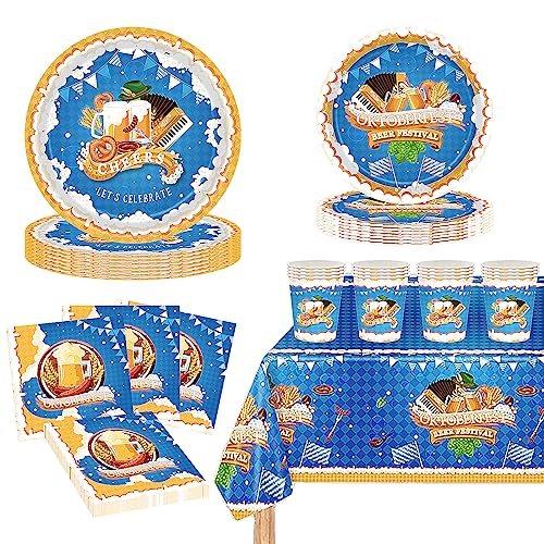 POPOYU Oktoberfest Deko Papier Partygeschirr Set,69 Stück Oktoberfest Bayrische Blau Weiß Servietten Pappteller Tischdeko Becher Oktoberfest für Bierzelten Haushalt Catering Oktoberfest Deko POPOYU Oktoberfest Deko Papier Partygeschirr Set,69 Stück Oktoberfest Bayrische Blau Weiß Servietten Pappteller Tischdeko Becher Oktoberfest für Bierzelten Haushalt Catering Oktoberfest Deko von POPOYU