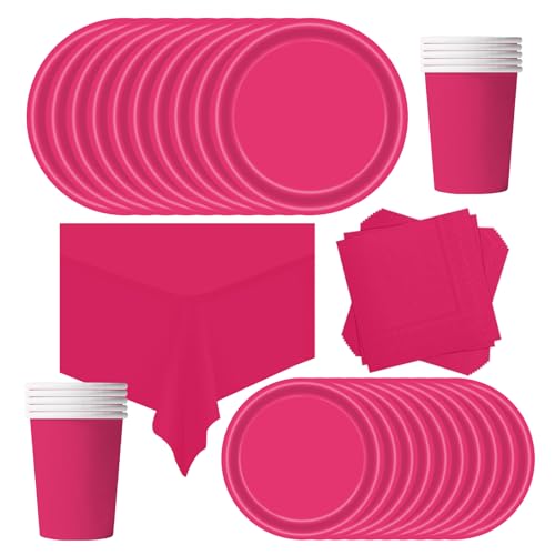 POPOYU Partygeschirr Kindergeburtstag Rosenrot,69 Stück Geburtstagsparty Geschirr Pappteller Set,Tischdecke Papier Tassen Teller Servietten zum Weihnachten,Geburtstag,Hochzeiten,Jubiläums(16 Gäste) POPOYU Partygeschirr Kindergeburtstag Rosenrot,69 Stück Geburtstagsparty Geschirr Pappteller Set,Tischdecke Papier Tassen Teller Servietten zum Weihnachten,Geburtstag,Hochzeiten,Jubiläums(16 Gäste) von POPOYU