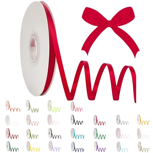 POPOYU Satinband 6mm Rot,Rot Band 6mm Natur,91m Dünn Geschenkband,Geschenkband und Schleifen für Geschenken,Bastelarbeiten,Haare,Ostern,Weihnachten,Hochzeit,Luftballons POPOYU Satinband 6mm Rot,Rot Band 6mm Natur,91m Dünn Geschenkband,Geschenkband und Schleifen für Geschenken,Bastelarbeiten,Haare,Ostern,Weihnachten,Hochzeit,Luftballons von POPOYU