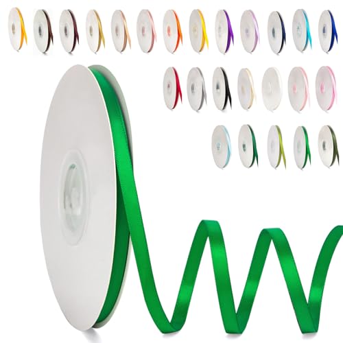 POPOYU Schleifenband Grün, 6mm x 91m Polyester Satinband Dekoration Geschenkband Stoffband Seidenbänder für Heimwerkerkunst DIY-Handwerk, Geschenk Verpackung, Schleifen, Hochzeitsdekoration 0.6CM POPOYU Schleifenband Grün, 6mm x 91m Polyester Satinband Dekoration Geschenkband Stoffband Seidenbänder für Heimwerkerkunst DIY-Handwerk, Geschenk Verpackung, Schleifen, Hochzeitsdekoration 0.6CM von POPOYU