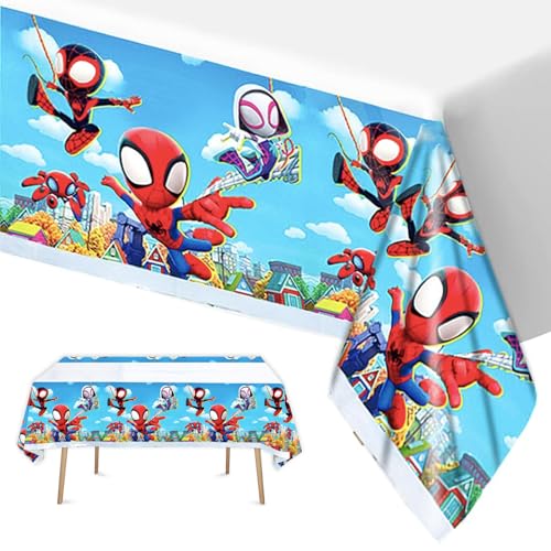 POPOYU Spideman Tischdecke, 137x274cm Tischdecke mit Cartoon Hintergrund, Blaue Spideman Tischdecke für Geburtstagsparty Dekoration, Spideman Geburtstags Mottoparty Kostümparty für Kinder Party POPOYU Spideman Tischdecke, 137x274cm Tischdecke mit Cartoon Hintergrund, Blaue Spideman Tischdecke für Geburtstagsparty Dekoration, Spideman Geburtstags Mottoparty Kostümparty für Kinder Party von POPOYU