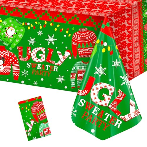 POPOYU Weihnachten Tischdecke, Pullover Weihnachtsläufer Rechteckige 137x274cm, Weihnachtstischdecke Xmas Wasserabweisend Tischtuch Tischläufer für Weihnachts Party Küche Festlich Tischdekoration POPOYU Weihnachten Tischdecke, Pullover Weihnachtsläufer Rechteckige 137x274cm, Weihnachtstischdecke Xmas Wasserabweisend Tischtuch Tischläufer für Weihnachts Party Küche Festlich Tischdekoration von POPOYU