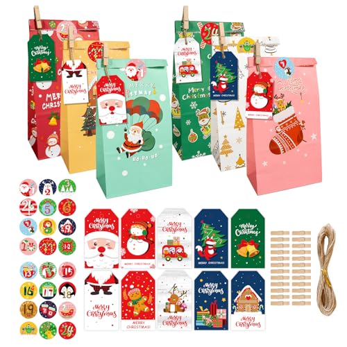 POPOYU Weihnachtskalender zum Befüllen,Adventskalender Papiertüten,2024 Adventskalender zum Befüllen Kinder,Weihnachts-Countdown-Adventskalender-Set,DIY Adventskalender für Kinder Weihnachten Party POPOYU Weihnachtskalender zum Befüllen,Adventskalender Papiertüten,2024 Adventskalender zum Befüllen Kinder,Weihnachts-Countdown-Adventskalender-Set,DIY Adventskalender für Kinder Weihnachten Party von POPOYU