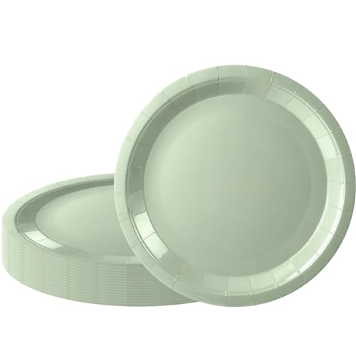 Salbei Grün Pappteller,16 Stück Einwegteller Weiss,23CM Rund Teller Einmalteller Einweg Geschirr,9inch Partyteller Einmalgeschirr Tisch Dekorationen Partygeschirr für Hochzeit Garten Geburtstag Party Salbei Grün Pappteller,16 Stück Einwegteller Weiss,23CM Rund Teller Einmalteller Einweg Geschirr,9inch Partyteller Einmalgeschirr Tisch Dekorationen Partygeschirr für Hochzeit Garten Geburtstag Party von POPOYU