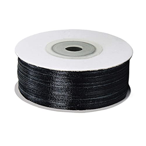 91 m dünnes schwarzes Satinband, 3 mm dick, einfarbig, Stoffband, Seidensatinrolle, schwarzes Geschenkband und Schleifen für Geschenkverpackungen, DIY, Basteln, Haare, Weihnachtsschleifen, Kuchen, 91 m dünnes schwarzes Satinband, 3 mm dick, einfarbig, Stoffband, Seidensatinrolle, schwarzes Geschenkband und Schleifen für Geschenkverpackungen, DIY, Basteln, Haare, Weihnachtsschleifen, Kuchen, von POPOYU