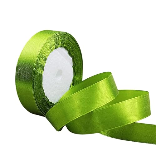 Satinband Armeegrün 20mm, 22 Meters Dekoration Präsent Geschenkband breit Schleifenband, Stoffband für kleid Hochzeit, Taufe und Geburtstag Geschenke,Satin Dekoband, Deko Band Geschenkverpackung von POPOYU