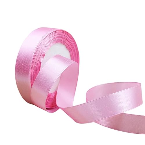 Mittelrosa Satinband Dekoband Stoffband,20mm x 23m/Rolle Satinbänder Geschenkbänder Geschenkband Schleifenband Ribbon für Hochzeit,Valentinstag,Geburtstag Geschenke,DIY Handwerk,Sträuße Verpackung von POPOYU