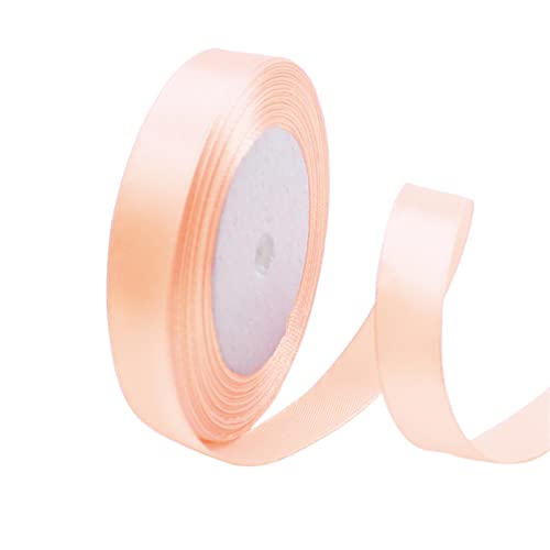 Satinband Champagner-Rosa 15mm, 22 Meters Dekoration Präsent Geschenkband breit Schleifenband, Stoffband für kleid Hochzeit, Taufe und Geburtstag Geschenke,Satin Dekoband, Deko Band Geschenkverpackung von POPOYU