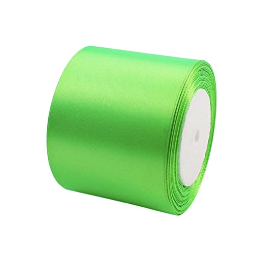 23m Satinband Geschenkband FruchtGrün 75mm Breit,Trauer Band Schleifenband Satin Dekoband Geschenkverpackung Deko Band Stoffband für Halloween Weihnachten Hochzeit Taufe Geburtstag DIY-Handwerk von POPOYU